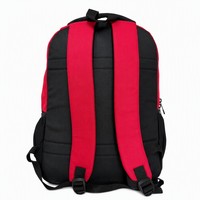 Sac à dos d'étudiant minimaliste rouge et noir, durable, résistant à l'eau, avec compartiment pour ordinateur portable de 15,6 pouces