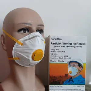 หน้ากากอุตสาหกรรมช่วยหายใจ ffp2 ถ้วย shapewith วาล์วผ้าคาดศีรษะ facemask EN149 2001 สําหรับคนงานก่อสร้าง drywall หน้ากากขัด