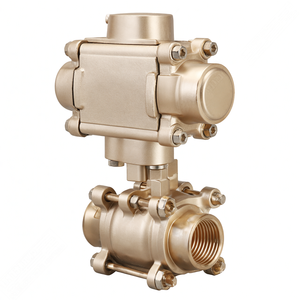 วาล์วบอลนิวเมติกแบบสามชิ้น ขนาด DN25 1 นิ้ว AC220V เกลียวใน ทำจากสแตนเลส พร้อมตัวกระตุ้นนิวเมติก - Product Image 3