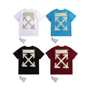 도매 하이 퀄리티 인쇄 짧은 소매 스트리트웨어 Y2K 최고 사용자 정의 남성 티셔츠 로고