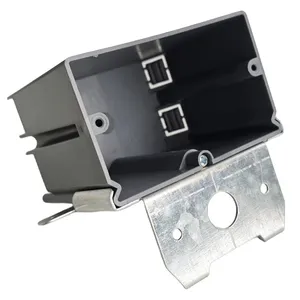 1-Gang Gray Color PVC New Work Switch/Outlet Box With Adjustable Bracket 21 Cu.In Electrical Box America Market