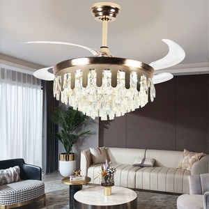 Lámpara de Techo Moderna con Ventilador de Cristal, Estilo Vintage, para Sala de Estar o Dormitorio, Ventilador de Techo Residencial con Luz - Product Image 1