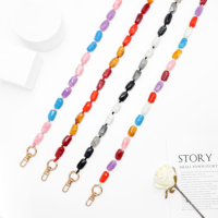 Lot de lanières de téléphone bandoulière en perles acryliques colorées, perles de 8 mm, longueur 134 cm, porte-clés métalliques, porte-carte d'identité personnalisé pour fans BTS