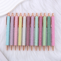 Stylo bille promotionnel en métal avec perles et strass de 1,0 mm, design créatif, idéal comme cadeau
