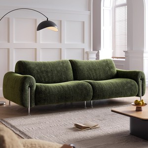 Juego de sofá de tela verde aguacate de mediados de siglo, exquisito, Retro, adecuado para sala de estar, apartamento pequeño, colocación de apartamento grande - Product Image 3