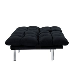 Canapé-lit moderne multifonctionnel pliable <span class=keywords><strong>2</strong></span> places en tissu velours pour chambre à coucher, salon et appartements (noir) - Product Image 5