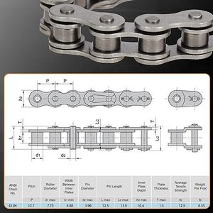 Chaîne à rouleaux haute résistance 415H 110L, kit de remplacement robuste pour moto de course, moteur 2 temps 49cc 60cc 66cc 80cc - Product Image 4