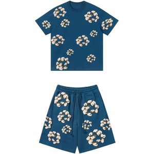 Ensemble 2 pièces personnalisé pour homme : T-shirt en coton et short, imprimé floral en relief, respirant, pour l'été, style décontracté streetwear, OEM - Product Image 3
