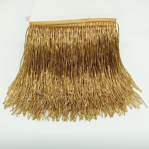 Flecos de cuentas delicadas hechas a mano de oro y cristal superventas, adorno de encaje, flecos de borla de 14cm para estudio de vestido de baile de <span class=keywords><strong>alta</strong></span> <span class=keywords><strong>costura</strong></span> - Product Image 1