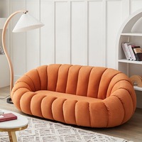 Canapé de salon moderne, luxe léger, fauteuil pouf en forme de citrouille, canapé minimaliste trois places