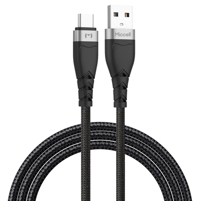 Miccell Micro Usb Cable Data Sync Charger Fast Charging 2.4A 480Mbps Transfer Speed Phones Charging Cable Data Line