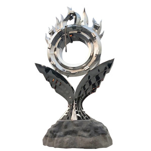Escultura de Acero Inoxidable Jiahua, Geométrica Abstracta, para Montar en el Suelo, Pieza de Arte Decorativa Hecha a Mano - Product Image 5