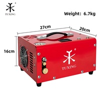 Compresseur PCP miniature TUXING pour plongée sous-marine et paintball, avec démarrage à un bouton, refroidissement par ventilateur, transformateur externe 12V, gonflage rapide