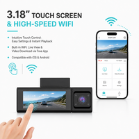 JARVIS 3.18" HD IPS Display Touchscreen 4K 1080P 1080P HD Video Zwarte Box Dashcam Interieur Auto WIFI Dashcam