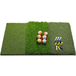 E-commerce one-piece drop shipping OEM Wholesale 3in1 Foldable Practice Turf Backyard or Indoor Chipping Hitting Grass Golf Ma