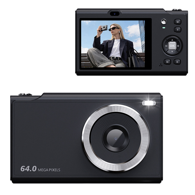 Lightweight 64MP Mirrorless Pocket Camera with SD Card 4K Video Recording Customizable Shooting Parameters Outdoor Vlog Camera