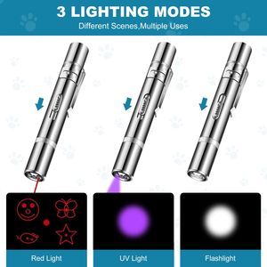 Interactive Aluminum Alloy Laser Pointer for Indoor Cats with Red/UV/Purple <b>Lights</b> <b>Rechargeable</b> Battery 1000+ Distance - Product Image 2