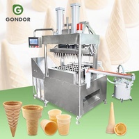 Sucre glace gaufrette cuisson semi-automatique manuel Commercial gaufre crème glacée cône moule fabricant Machine pour