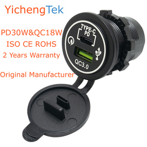 12V24Vユニバーサルカーバス急速充電15.5WType-C <span class=keywords><strong>USB</strong></span> Type C <span class=keywords><strong>USB</strong></span> Aダブル2ポート充電器ソケット - Product Image 5