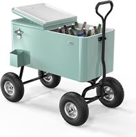 Chariot isotherme roulant personnalisé 73L en métal avec poignée de traction pour fêtes – Garde au frais
