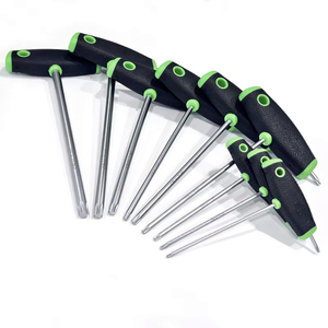 <b>T</b>-Handle Torx <b>Key</b> Driver Set T10 T15 T20 T25 T27 T30 T40 T45 T50 9pc Chrome Vanadium Steel - Product Image 2