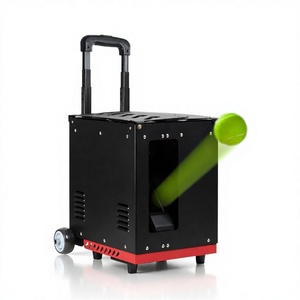 Machine à lancer des balles de tennis portable en aluminium avec télécommande, vitesse réglable, angle de lancement, capacité de 80+ balles pour l'entraînement en extérieur - Product Image 4