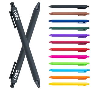 Meilleures ventes de stylos à bille en plastique personnalisés avec logo OEM, bon marché, multicolores, recouverts de caoutchouc, pour le bureau - Product Image 1