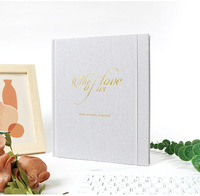 Journal d'anniversaire de mariage personnalisé en lin, carnet de souvenirs pour couple avec couverture rigide et bande élastique, cadeau pour histoire d'amour
