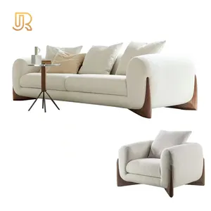 Italian Style Home Corner Furnishing Sofa Flannel Fabric Living Room Furniture Leather Sofa Set
