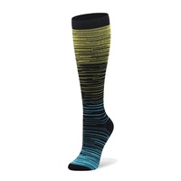 Chaussettes de compression à dégradé de couleurs mélangées pour hommes et femmes, mi-mollet, athlétiques, élastiques, en nylon respirant