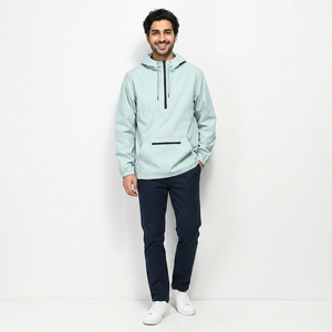 Chaqueta Anorak cortavientos de lona impermeable para exteriores para hombre de talla grande personalizada con cuello levantado gran oferta - Product Image 1