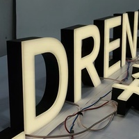 Enseigne à lettres lumineuses frontales personnalisées, logo 3D éclairé par LED en acier inoxydable, enseigne publicitaire extérieure pour magasin, enseigne électronique
