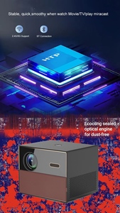 โปรเจคเตอร์ Android 9.0 Led พกพา Wifi 4K วิดีโอ โฮมเธียเตอร์ รุ่นคลาสสิค H98 Beamer ความสว่าง 700 ลูเมนส์ 2x5W H98 4k Pro - Product Image 2