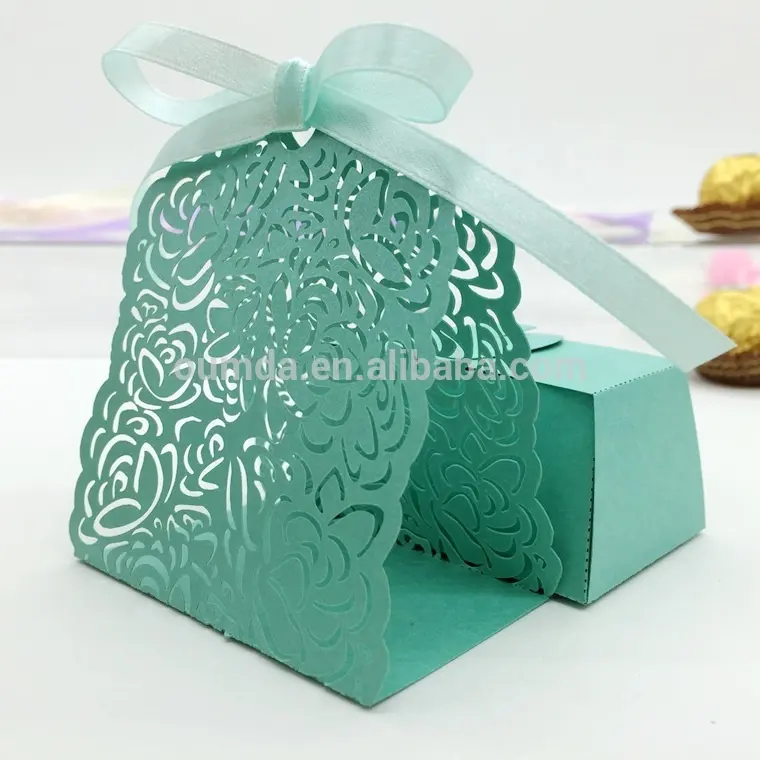 Novo design requintado verde decoração fantasia atacado chocolate embalagens caixas
