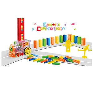 <span class=keywords><strong>Internet</strong></span> Celebrity Intérieur Lumière Électrique Son Automatique Domino Train Toy Set Autres Jouets Éducatifs pour Enfants - Product Image 1