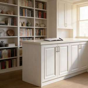 Armoires <span class=keywords><strong>de</strong></span> salle <span class=keywords><strong>à</strong></span> manger modernes en bois blanc avec poignées métalliques, rangement multifonctionnel, ambiance chaleureuse, rangement <span class=keywords><strong>de</strong></span> cuisine - Product Image 3