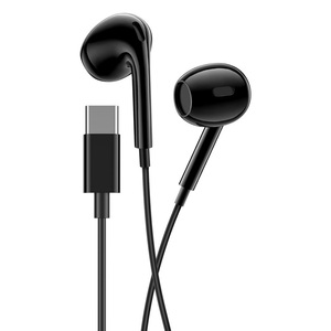 Auriculares Tipo C con Micrófono y Control de Volumen Negro JD046 - Product Image 1
