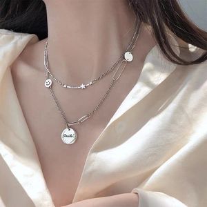 S925 สร้อยคอจี้รูปดาวสีเงินสำหรับผู้หญิง 40.5 ซม. สร้อยคอทรงกลมแบบมีชั้นสำหรับสวมใส่ทุกวันเครื่องประดับแฟชั่น - Product Image 2