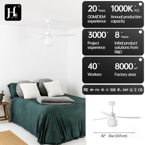 Ventilateur de plafond à LED, silencieux, petit, intelligent, suspendu, pour restaurant, chambre à coucher, design à vis - Product Image 5