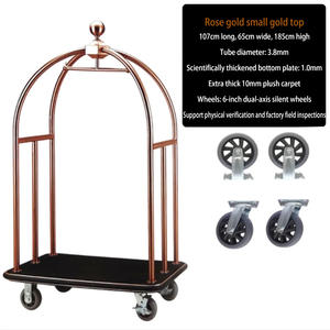 Op maat gemaakte draagbare metalen hotelbagagekarren met modern design, nieuwe roestvrijstalen hotellobby, verwijderbare functie - Product Image 4