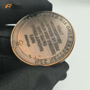 Pièce de Prière du Christ Vintage en Métal et Cuivre Personnalisée Vente en Gros de Jésus de Nazareth Pièce de Prière du Christ Défi - Product Image 2