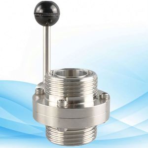 วาล์วผีเสื้อแบบแมนนวล SS316L สแตนเลสเกรดอาหารที่จับแบบไตรแคลมป์ที่จับสีดำหลายตำแหน่ง - Product Image 4