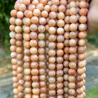 Perles d'Amazonite Rouge Rare en Vrac, Pierre Précieuse Rouge Naturelle Ronde et Lisse, Pierre Énergétique pour la Fabrication de Bracelets, Colliers et Bijoux DIY