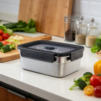 Conteneur alimentaire Longstar, design moderne, en acier inoxydable, durable, portable, étanche, sous vide, antibactérien, pour garder les aliments frais