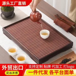 Bandeja de té de madera maciza natural con drenaje, pequeña mesa de té para el hogar, nuevo estilo chino, bandeja de drenaje, bandeja de té de madera - Product Image 5