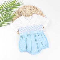 Vêtements pour enfants Puresun, col Peter Pan, vêtements smockés, imprimé fraises, short pour filles, vêtements pour enfants en gros