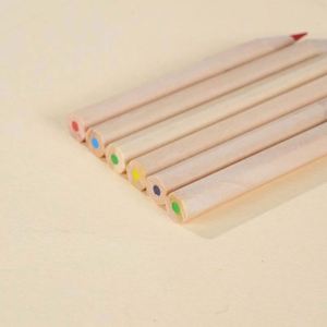 Crayons de couleur miniatures avec logo personnalisé, 3,5 pouces, 6 couleurs, crayons de couleur en bois pré-affûtés dans une boîte en kraft - Product Image 4