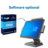 Sistema POS de Pantalla Táctil Todo en Uno de 15 Pulgadas con Windows 10/11, Pantalla Dual, para Supermercados, Restaurantes y Comercios Minoristas