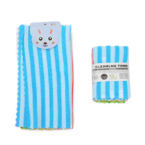 Kitchen Towel Striped Rectangle Highly <b>Absorbent</b> Non Stick Dish <b>Cloth</b> For Kitchen Cleaning Set Of Five Colors - Product Image 5