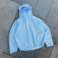 Vestes coupe-vent à carreaux légères de haute qualité personnalisées avec fermeture éclair, imperméables et en nylon pour hommes